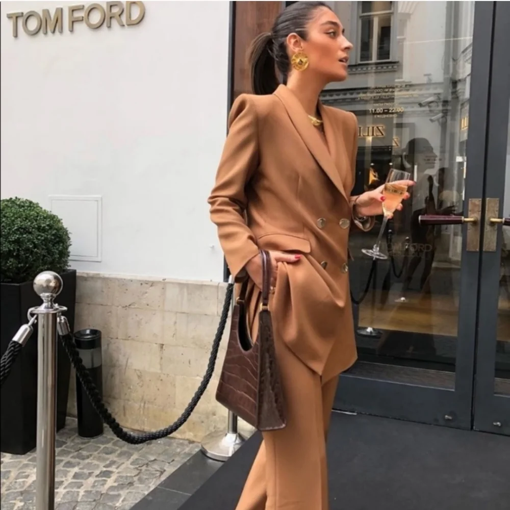 Zara double breasted long blazer size S - Picture 6 of 16